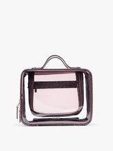 Large Clear Cosmetics Case in Croc-Embossed
