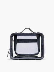 Large Clear Cosmetics Case in Croc-Embossed